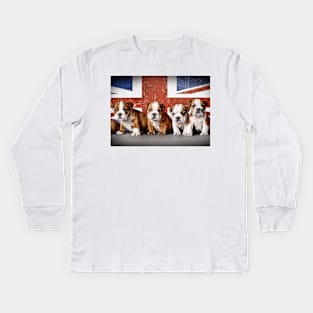 English bulldog puppies Kids Long Sleeve T-Shirt